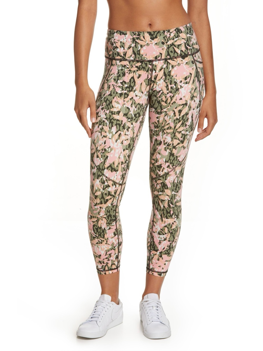 Sweaty Betty Power 7/8 Legging Pink Green Print Medium